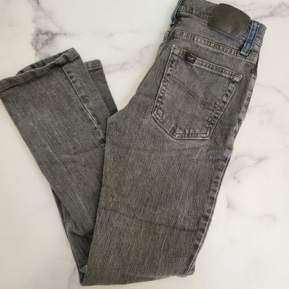 Lee jeans size 12 youth adjustable waist black grey